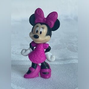 Disney Minnie Mouse Figure Cake Topper PVC Hot Pink Dress Bow Sassy 2.5”